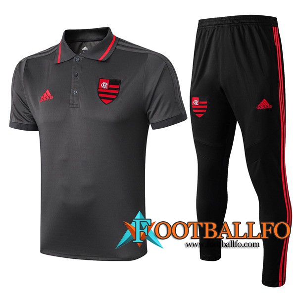 Polo Futbol Flamengo + Pantalones Gris 2019/2020