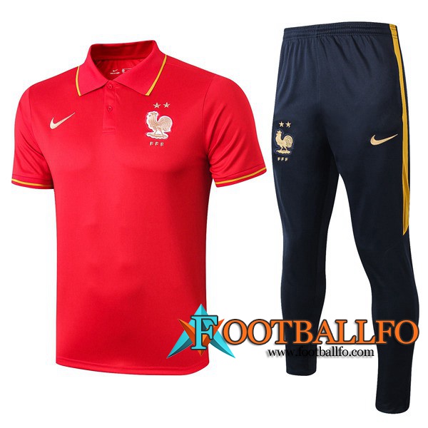 Polo Futbol Francia + Pantalones Roja 2019/2020
