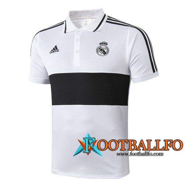 Polo Futbol Real Madrid Negro Blanco 2019/2020