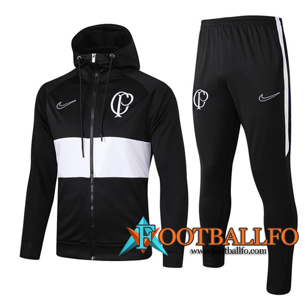 Chandal Futbol - Chaqueta con capucha + Pantalones Corinthians Negro 2019/2020