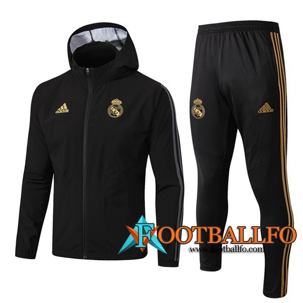 Chandal Futbol - Chaqueta con capucha + Pantalones Real Madrid Negro 2019/2020