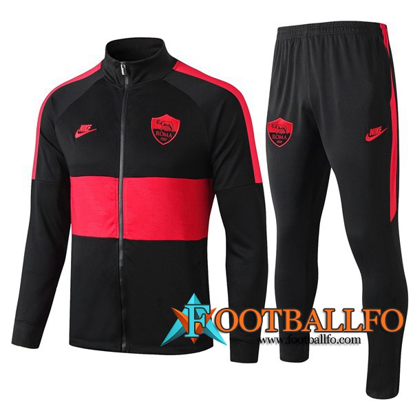 Chandal Futbol - Chaqueta + Pantalones AS Roma Negro Roja 2019/2020