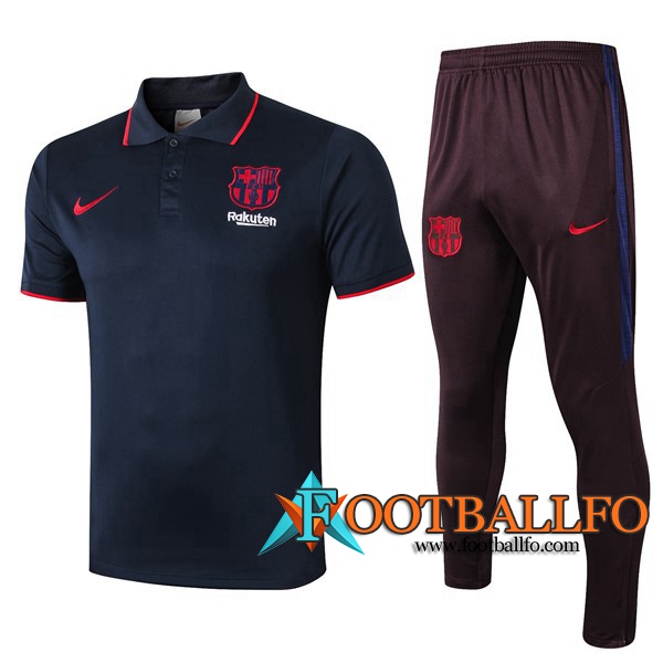 Polo Futbol FC Barcelona + Pantalones Azul Real 2019/2020