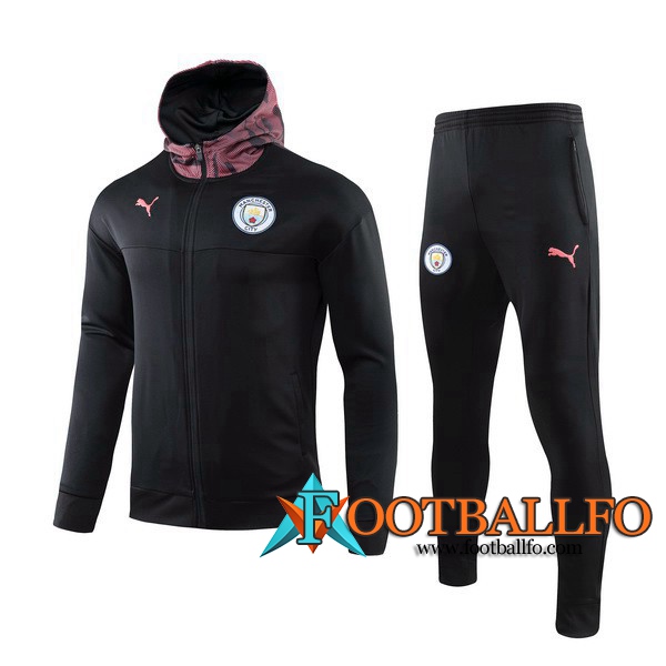 Chandal Futbol - Chaqueta con capucha + Pantalones Manchester City Negro 2019/2020
