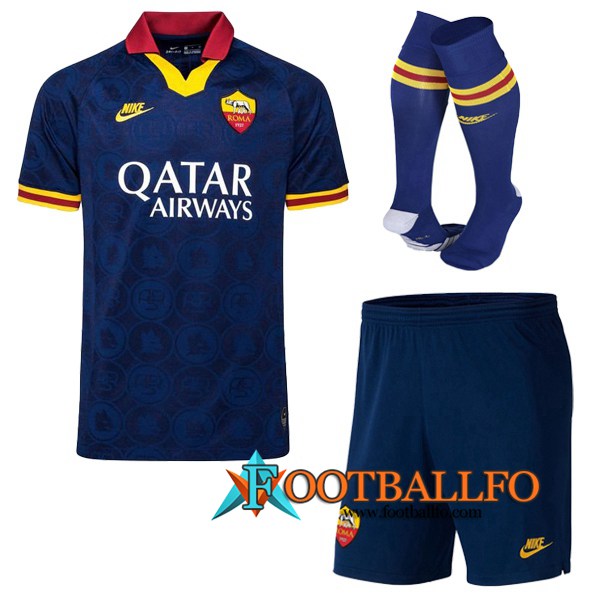 Traje Camisetas Futbol AS Roma Tercera + Calcetines 2019/2020