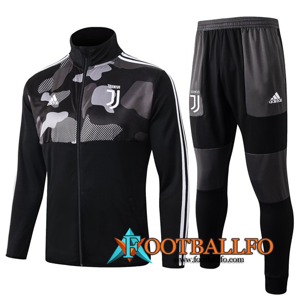 Chandal Futbol - Chaqueta + Pantalones Juventus Negro Cuello Alto 2019/2020