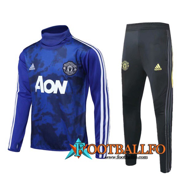 Chandal Futbol + Pantalones Manchester United Azul Cuello Alto 2019/2020
