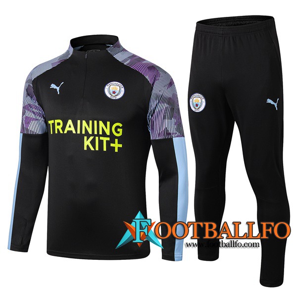 Chandal Futbol + Pantalones Manchester City Negro Azul 2019/2020