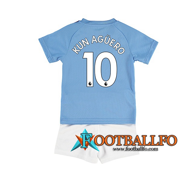 Camisetas Futbol Manchester City (KUN AGUERO 10) Ninos Primera 2019/2020