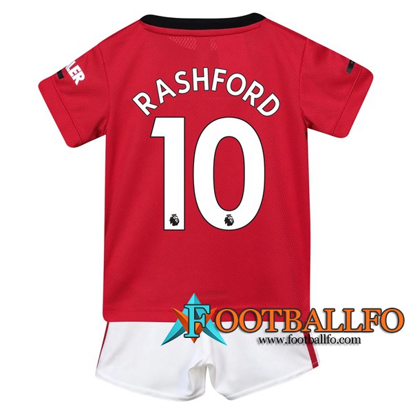 Camisetas Futbol Manchester United (Rashford 10) Ninos Primera 2019/2020