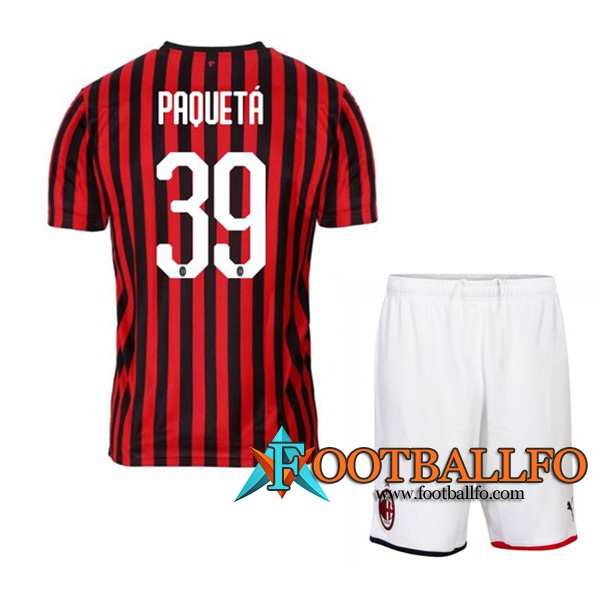 Camisetas Futbol Milan AC (PAOUETA 39) Ninos Primera 2019/2020