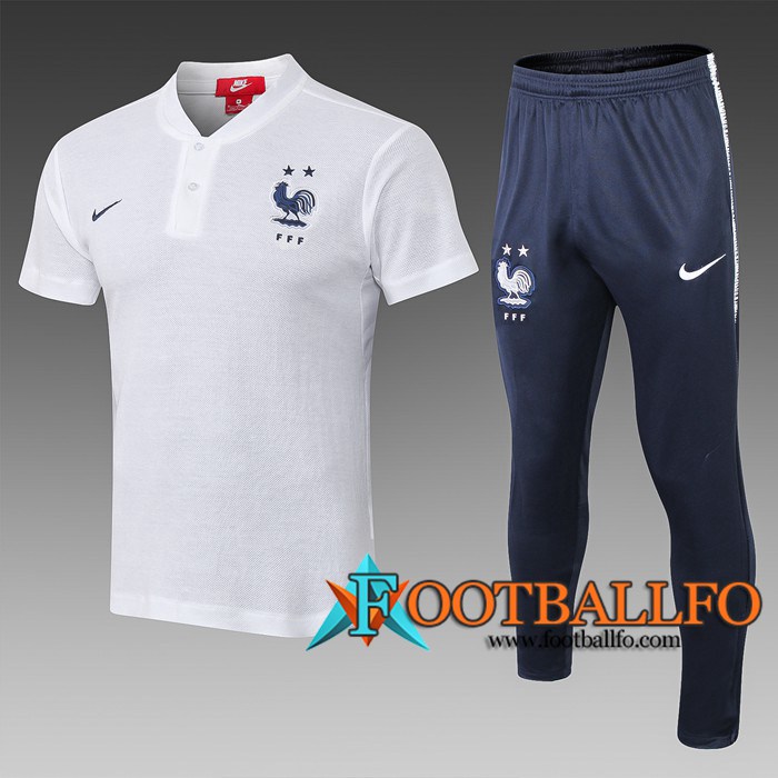 Polo Futbol Francia 2 Etoile + Pantalones Blanco 2019/2020