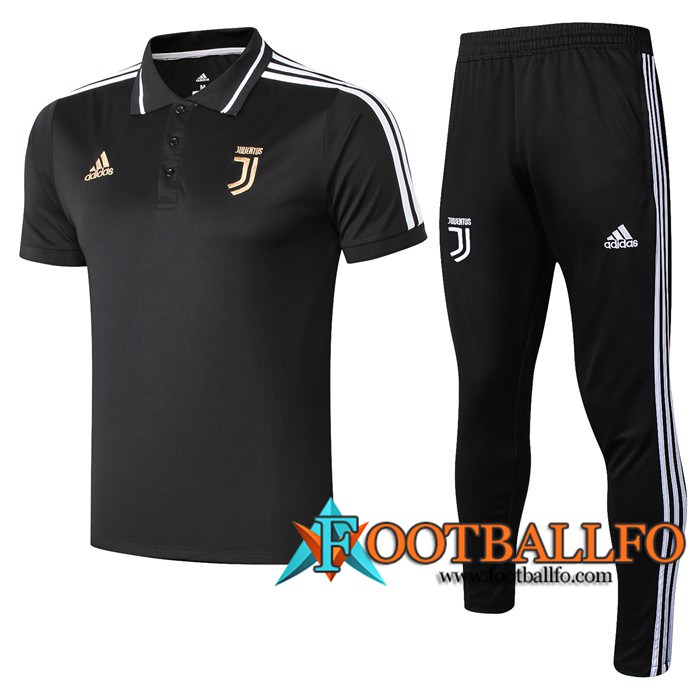Polo Futbol Juventus + Pantalones Negro Blanco 2019/2020