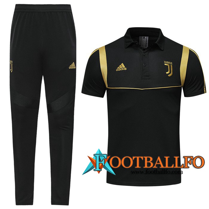 Polo Futbol Juventus + Pantalones Negro Amarillo 2019/2020