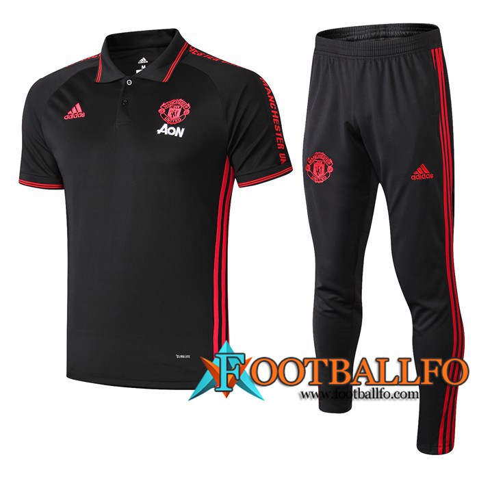 Polo Futbol Manchester United + Pantalones Negro 2019/2020