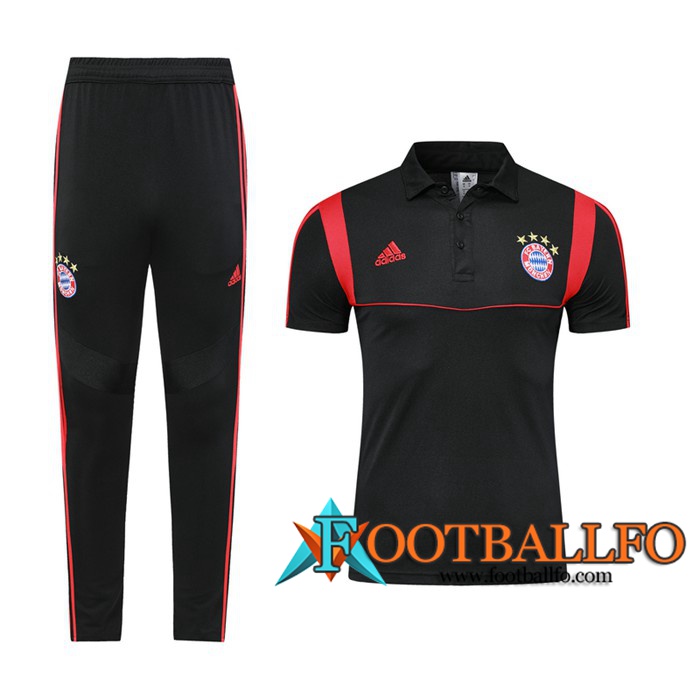 Polo Futbol Bayern Munich + Pantalones Negro 2019/2020