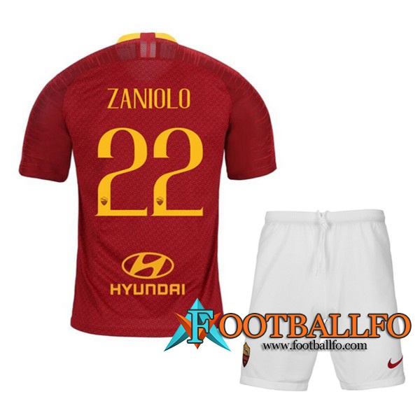 Camisetas Futbol AS Roma (ZANIOLO 22) Ninos Primera 2019/2020
