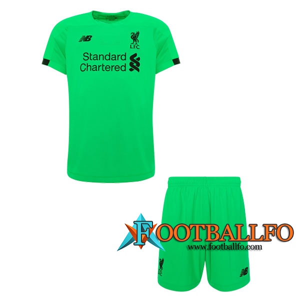 Camisetas Futbol FC Liverpool Ninos Portero Verde 2019/2020