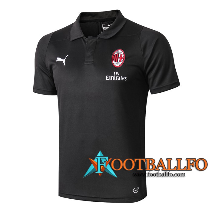 Polo Futbol Milan AC Negro 2019/2020