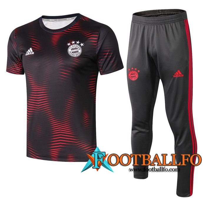 Pre-partido Camiseta Entrenamiento Bayern Munich + Pantalones Roja Negro 2019/2020