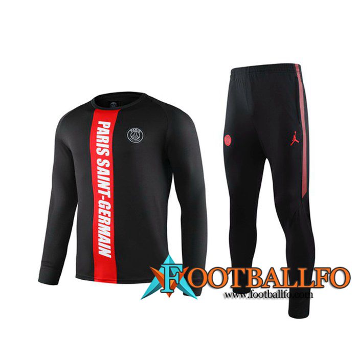 Camiseta Entrenamiento PSG + Pantalones Negro Roja Manga Larga 2019/2020
