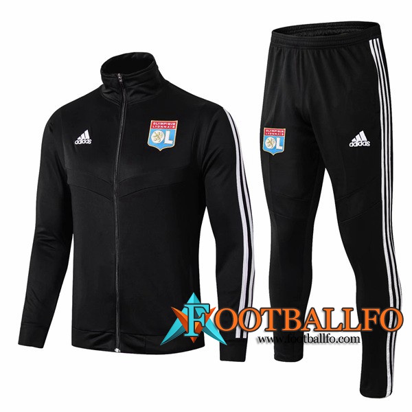 Chandal Futbol - Chaqueta + Pantalones Lyon OL Negro 2019/2020