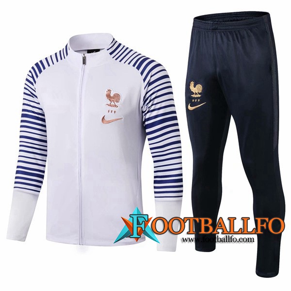 Chandal Futbol - Chaqueta + Pantalones Francia Azul Blanco 2019/2020