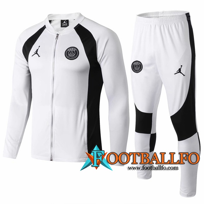Chandal Futbol - Chaqueta + Pantalones PSG Jordan Blanco Negro 2019/2020