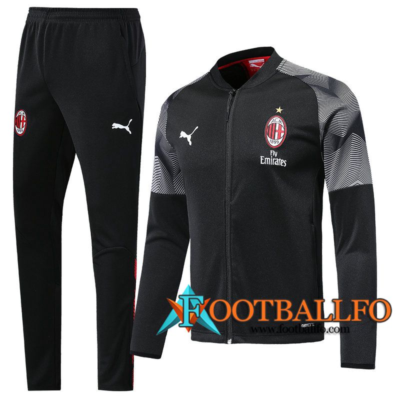 Chandal Futbol - Chaqueta + Pantalones Milan AC Negro 2019/2020