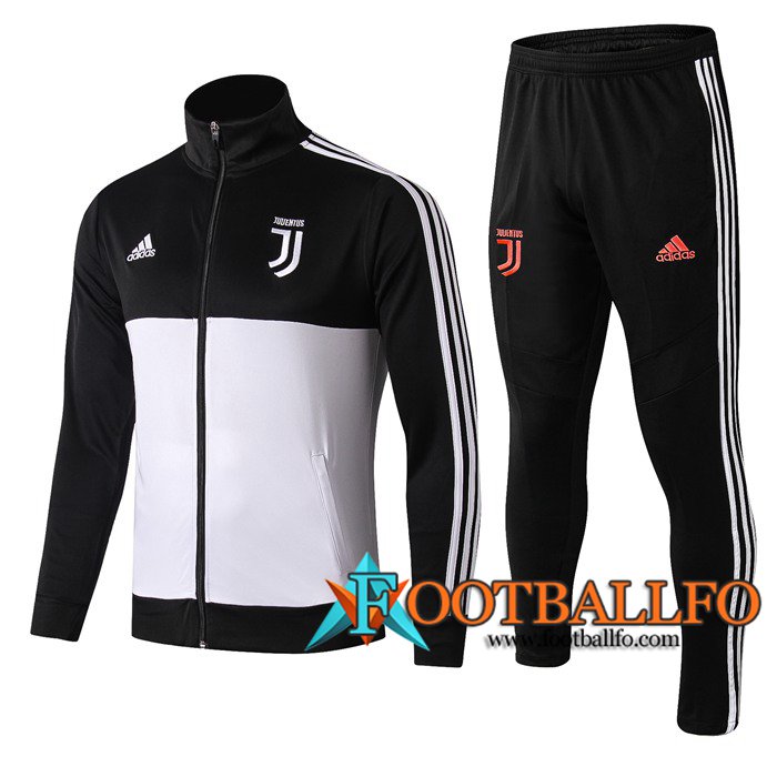 Chandal Futbol - Chaqueta + Pantalones Juventus Blanco Negro Cuello Alto 2019/2020