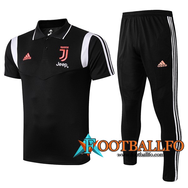 Polo Futbol Juventus + Pantalones Negro Blanco 2019/2020