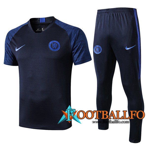 Camiseta Entrenamiento FC Chelsea + Pantalones Azul Oscuro 2019/2020
