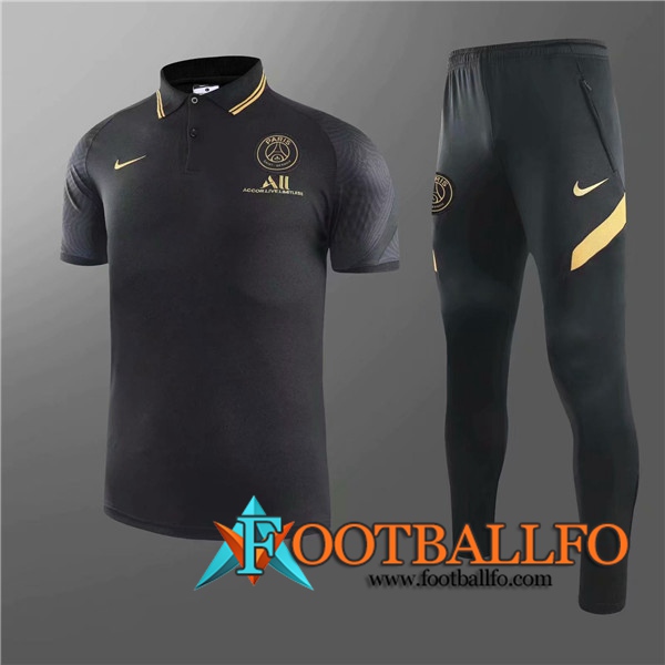 Camiseta Polo Paris PSG + Pantalones Negro 2020/2021