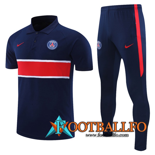 Camiseta Polo PSG + Pantalones Azul/Rojo 2021/2022