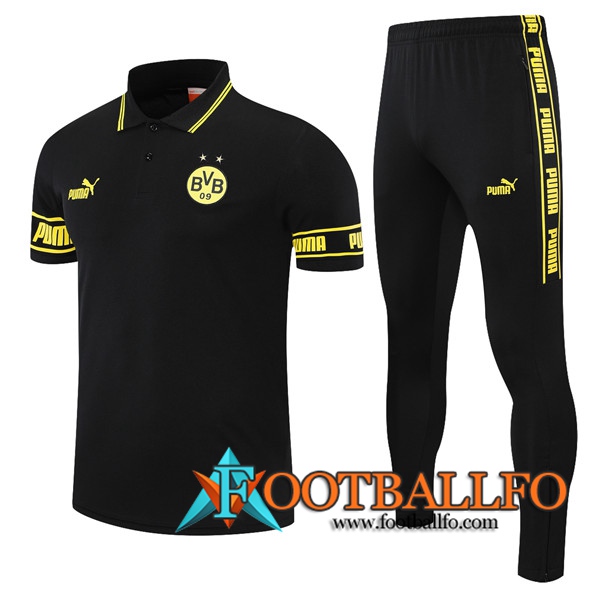 Camiseta Polo Dortmund BVB + Pantalones Negro 2021/2022