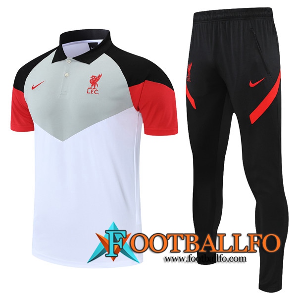 Camiseta Polo FC Liverpool + Pantalones Blanca/Gris 2021/2022