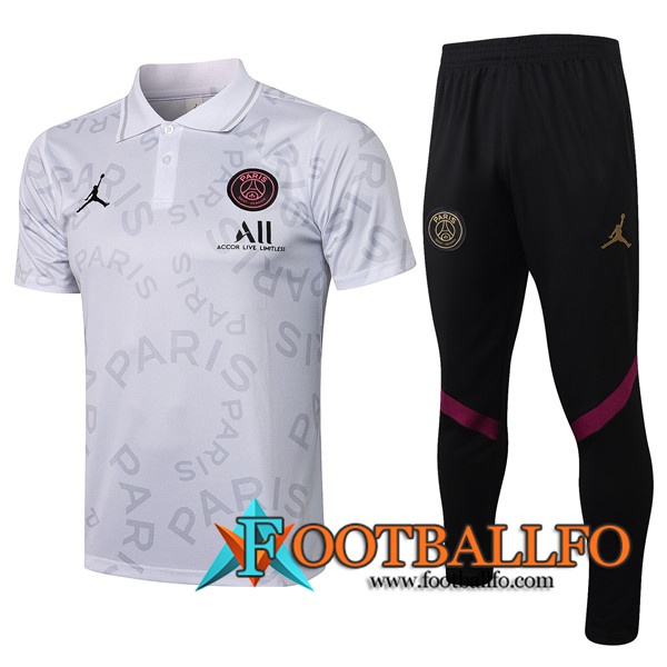 Camiseta Polo Jordan PSG + Pantalones Blanca 2021/2022
