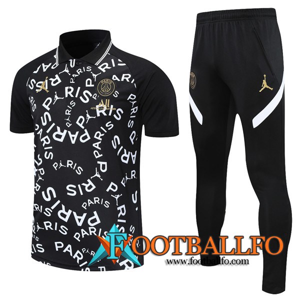Camiseta Polo Jordan PSG + Pantalones Negro/Blanca 2021/2022