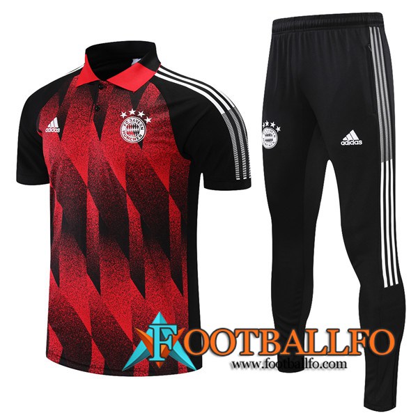 Camiseta Polo Bayern Munich + Pantalones Rojo/Negro 2021/2022