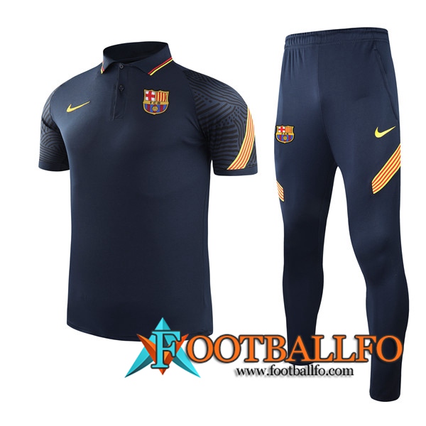 Camiseta Polo FC Barcelona + Pantalones Marin Azul 2021/2022