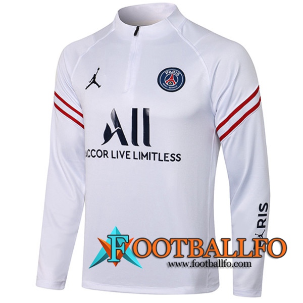 Modelos De Sudadera De Entrenamiento Jordan PSG Blanca 2021/2022