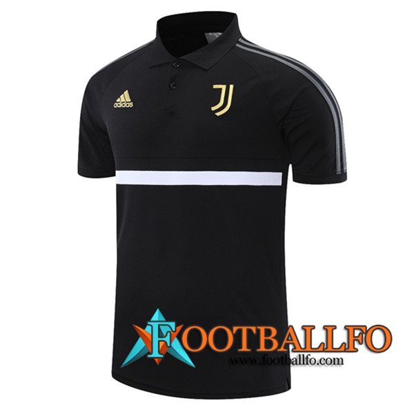 Camiseta Polo Futbol Juventus Negro/Blanca 2021/2022