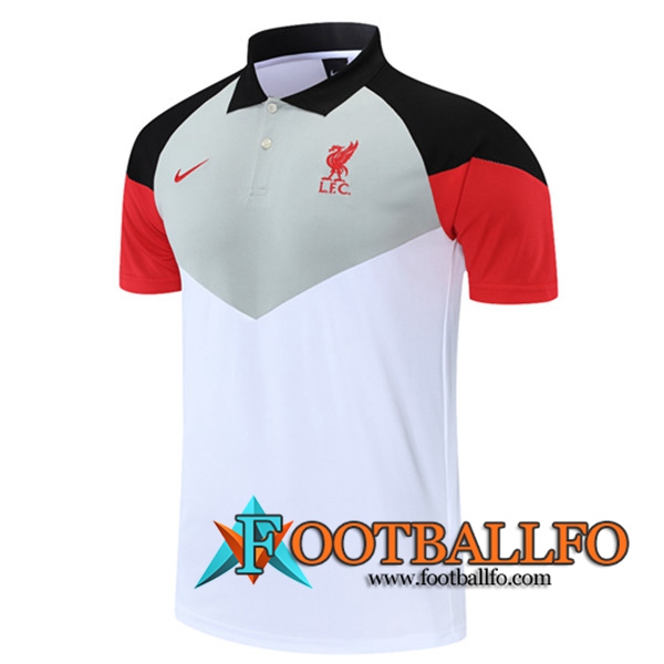 Camiseta Polo Futbol FC Liverpool Blanca/Gris 2021/2022