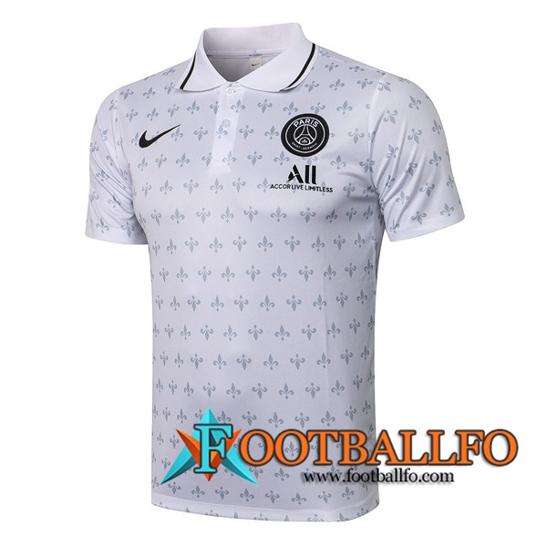 Camiseta Polo Futbol PSG Blanca 2021/2022