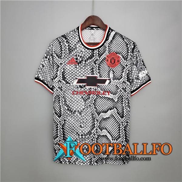 Camiseta Entrenamiento Manchester United Negro/Blanca 2021/2022