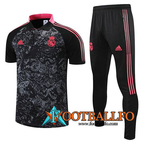 Camiseta Polo Real Madrid + Pantalones Rojo/Negro 2021/2022