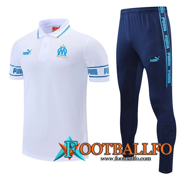Camiseta Polo Marsella + Pantalones Azul/Blanca 2021/2022