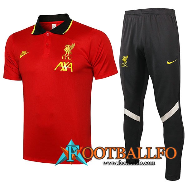 Camiseta Polo FC Liverpool + Pantalones Rojo/Negro 2021/2022
