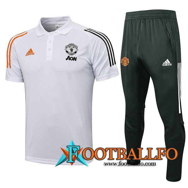 Camiseta Polo Manchester United + Pantalones Blanca 2021/2022