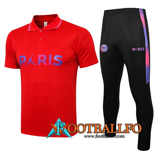 Camiseta Polo Jordan PSG + Pantalones Rojo Classic 2021/2022